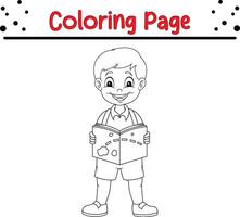 Cute Happy Children coloring page vector