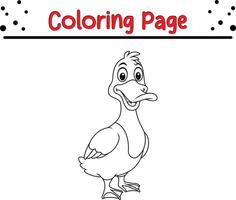 linda bebé Pato colorante página para niños vector