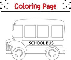 School bus coloring page for kids vector