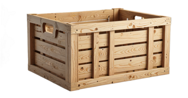 AI generated crate box isolated transparent background PNG