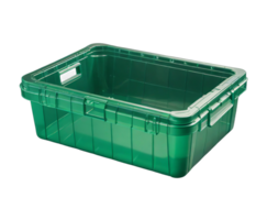 ai généré vert Plastique boîte isolé transparent Contexte png