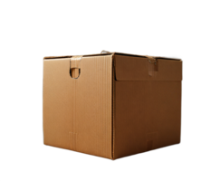 AI generated cardboard box isolated transparent background PNG