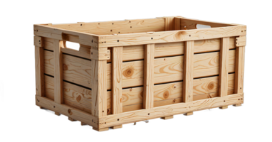 AI generated crate box isolated transparent background PNG