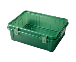 ai généré vert Plastique boîte isolé transparent Contexte png