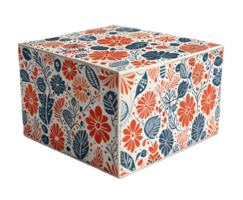 AI generated Patterned box isolated transparent background PNG