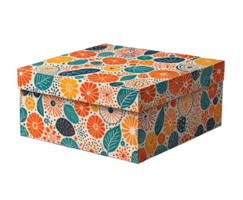 AI generated Patterned box isolated transparent background PNG