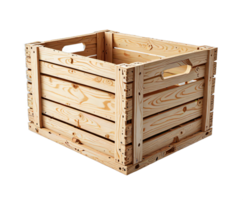 AI generated crate box isolated transparent background PNG