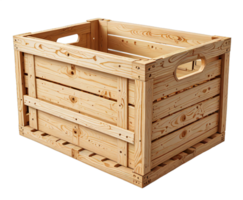 AI generated crate box isolated transparent background PNG