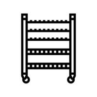 dish rack restaurant equipment line icon vector illustration