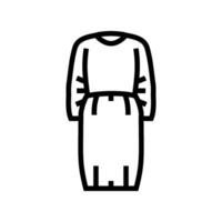 isolation gown ppe protective equipment line icon vector illustration