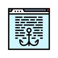 anchor text seo color icon vector illustration