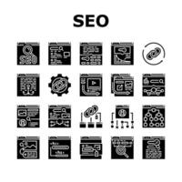 seo optimize community icons set vector