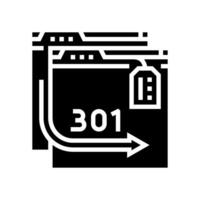 301 redireccionar seo glifo icono vector ilustración