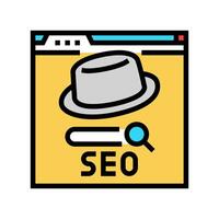 gray hat seo color icon vector illustration