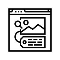 alt text seo line icon vector illustration