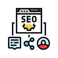 off page seo color icon vector illustration