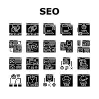 seo technical audit icons set vector