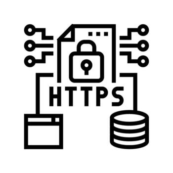 https seo line icon vector illustration
