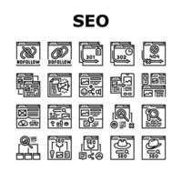 seo technical audit icons set vector