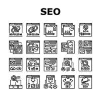 seo technical audit icons set vector