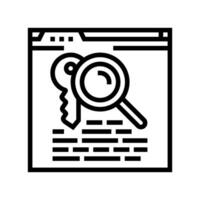 keyword research seo line icon vector illustration