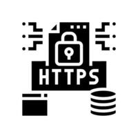 https seo glyph icon vector illustration