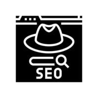 white hat seo glyph icon vector illustration