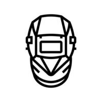 soldadura casco ppe protector equipo línea icono vector ilustración