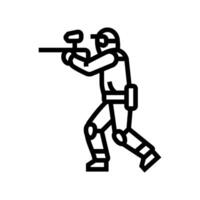 game paintball line icon vector illustration