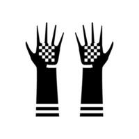 chemical resistant gloves glyph icon vector illustration