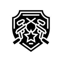 badge paintball game team glyph icon vector illustration