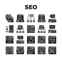 seo mejorar parte superior sitio web íconos conjunto vector