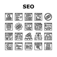 seo optimizar comunidad íconos conjunto vector