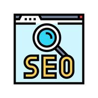 seo search engine optimization color icon vector illustration