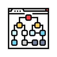 sitemap seo color icon vector illustration