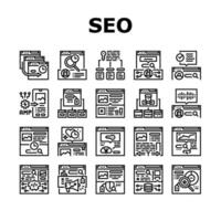 seo mejorar parte superior sitio web íconos conjunto vector