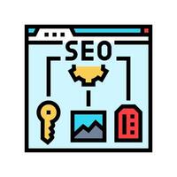 on page seo color icon vector illustration