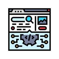 search algorithm seo color icon vector illustration