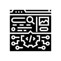 search algorithm seo glyph icon vector illustration