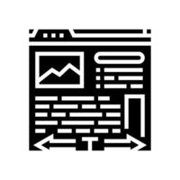 long form content seo glyph icon vector illustration