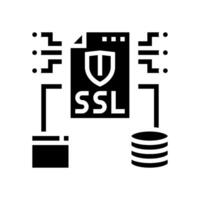 ssl seguro enchufes capa seo glifo icono vector ilustración