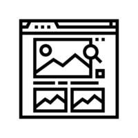 image seo line icon vector illustration