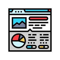 site audit seo color icon vector illustration