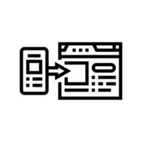 mobile first design seo line icon vector illustration