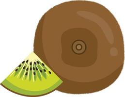 kiwi Fruta y pequeño rebanada de cortar kiwi vector