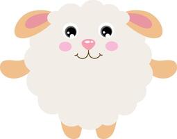 Cute sheep with round body vector