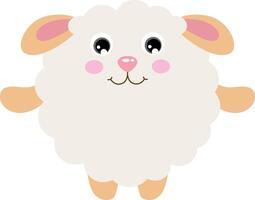 Cute sheep with round body vector