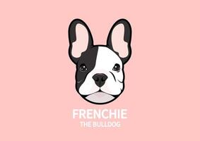 adorable francés buldog cara retrato logo vector