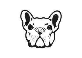 French bulldog face portrait in black and white logo symbol for your variety of design artworks vector