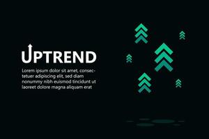 Rising Digital Green Arrows in Uptrend vector